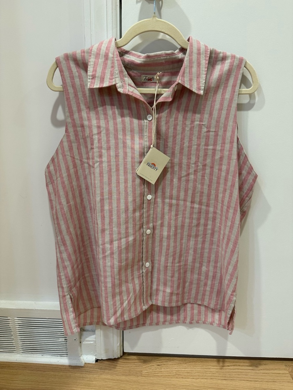 Faherty Malibu Sleeveless Button-Up Linen Shirt
